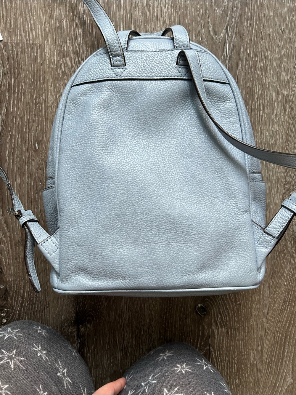 Michael Kors Light Blue Pebbled Leather Studded Mini Backpack - Picture 3 of 6